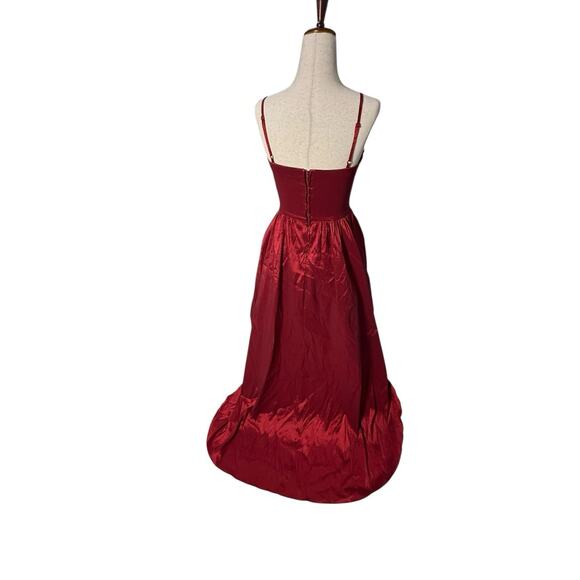 Red High Low Formal Dress 7/8 Bubble Hem Tulle Party Prom Cocktail Holiday Y2K - Picture 6 of 9